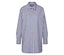Chemise rayée bleu et blanc à manches longues et boutons.