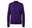 Pull violet à col roulé et manches longues.