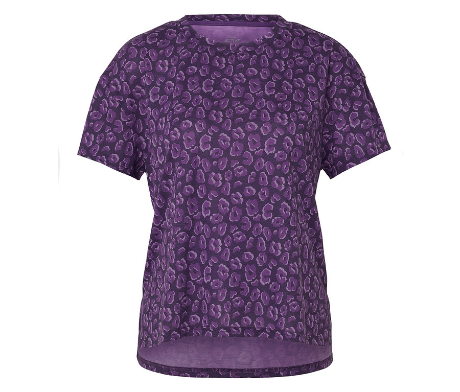 T-shirt violet à manches courtes avec motif animal.