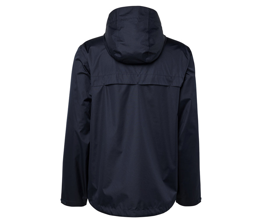 Veste bleu marine à capuche vue de dos.