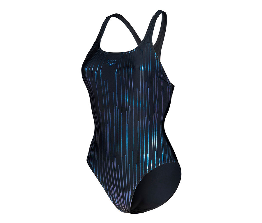 Maillot de bain pour femmes Hyacinth Swim Pro Back arena Feel avec rayures bleues et violettes.