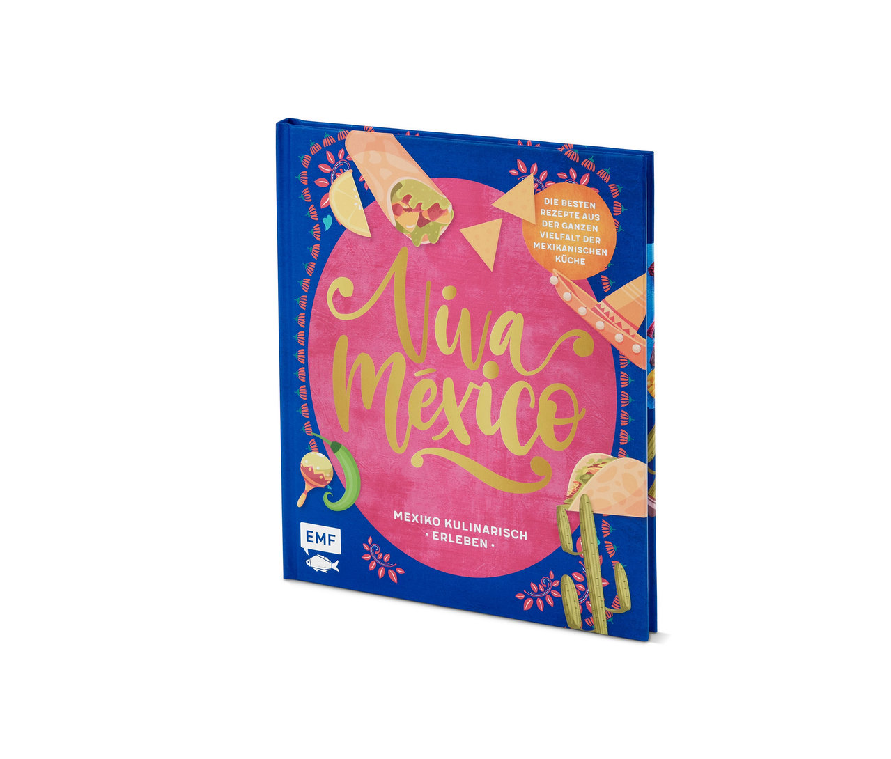 Le livre « Viva Mexiko » avec des illustrations de plats mexicains.