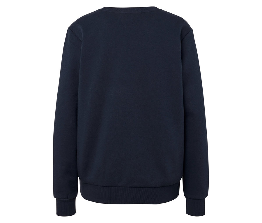 Sweat-shirt bleu marine à manches longues, vue arrière.