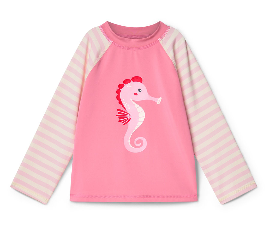 T-shirt rose à manches longues avec motif hippocampe.