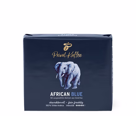 Paquet de café moulu Privat Kaffee African Blue – 500 g.
