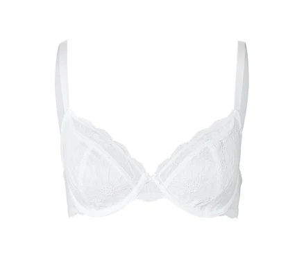 Soutien-gorge blanc en dentelle.