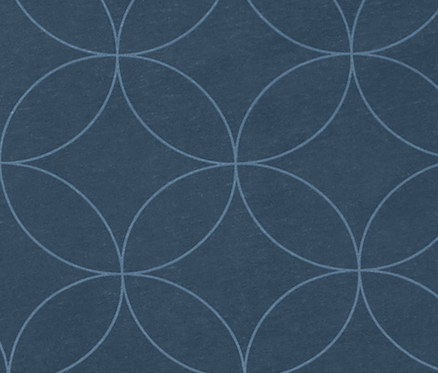 Fond bleu avec motif circulaire. Parure de lit réversible en jersey hivernal.