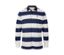 Polo manches longues bleu et blanc.