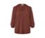 Chemise avec fronces de couleur terre cuite avec un col en V et des manches longues.