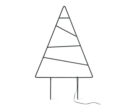 Grand sapin d'extérieur à LED en métal.