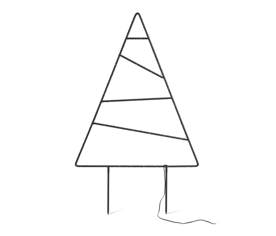 Grand sapin d'extérieur à LED en métal.