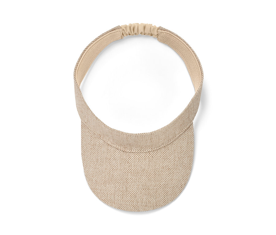 Une visière beige.