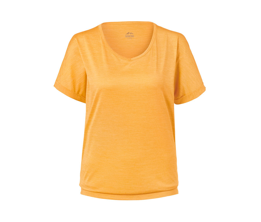 T-shirt fonctionnel jaune safran chiné.