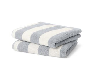 2 x rayé gris et blanc