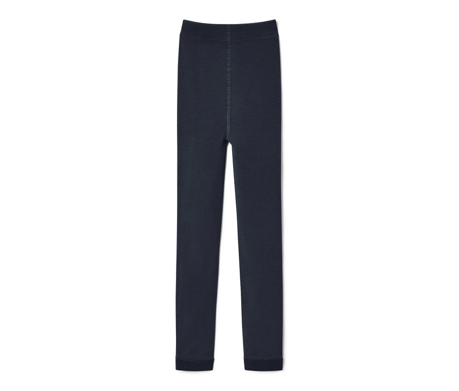 Un legging thermique pour enfant bleu foncé sur fond blanc.