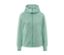 Veste à capuche en sweat vert menthe fermée avec une fermeture éclair au centre.
