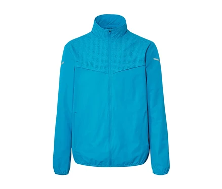 Veste coupe-vent bleu fluo.