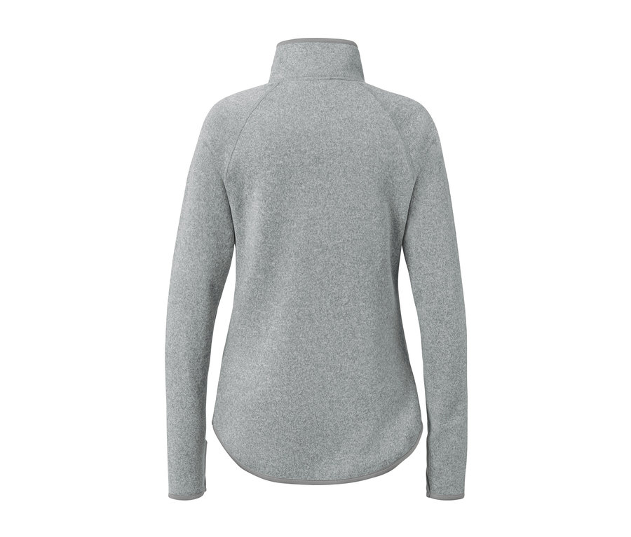 Veste en maille polaire gris clair vue de dos.