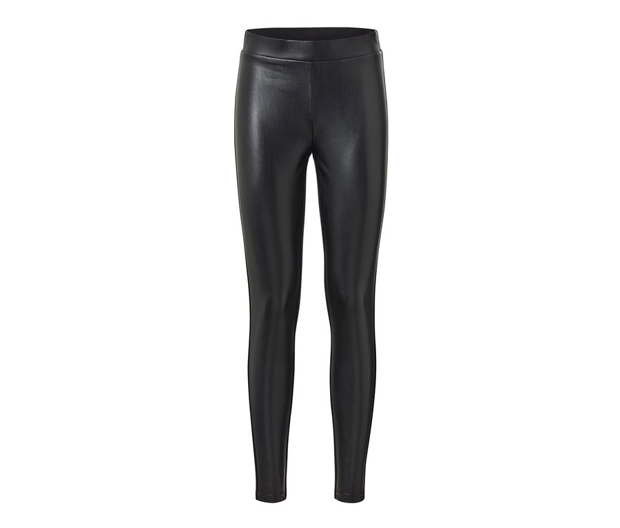 Legging noir en mélange de matériaux.