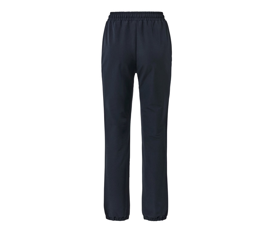 Pantalon de jogging en softshell bleu marine avec taille élastique et ourlets.
