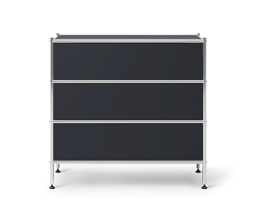 Commode en métal noire « CN3 » avec 3 tiroirs.