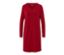Chemise de nuit rouge avec bordure en dentelle à l'encolure en V et aux extrémités des manches longues.
