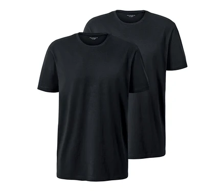 Deux t-shirts noirs à encolure ronde, lot de 2.
