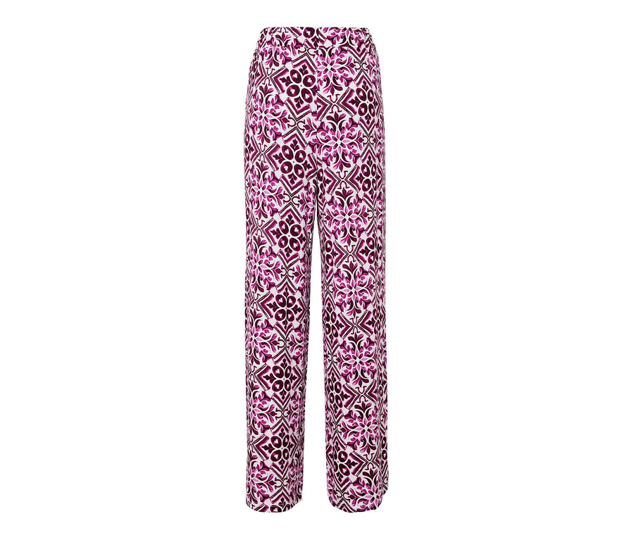 Pantalon palazzo imprimé, baies.