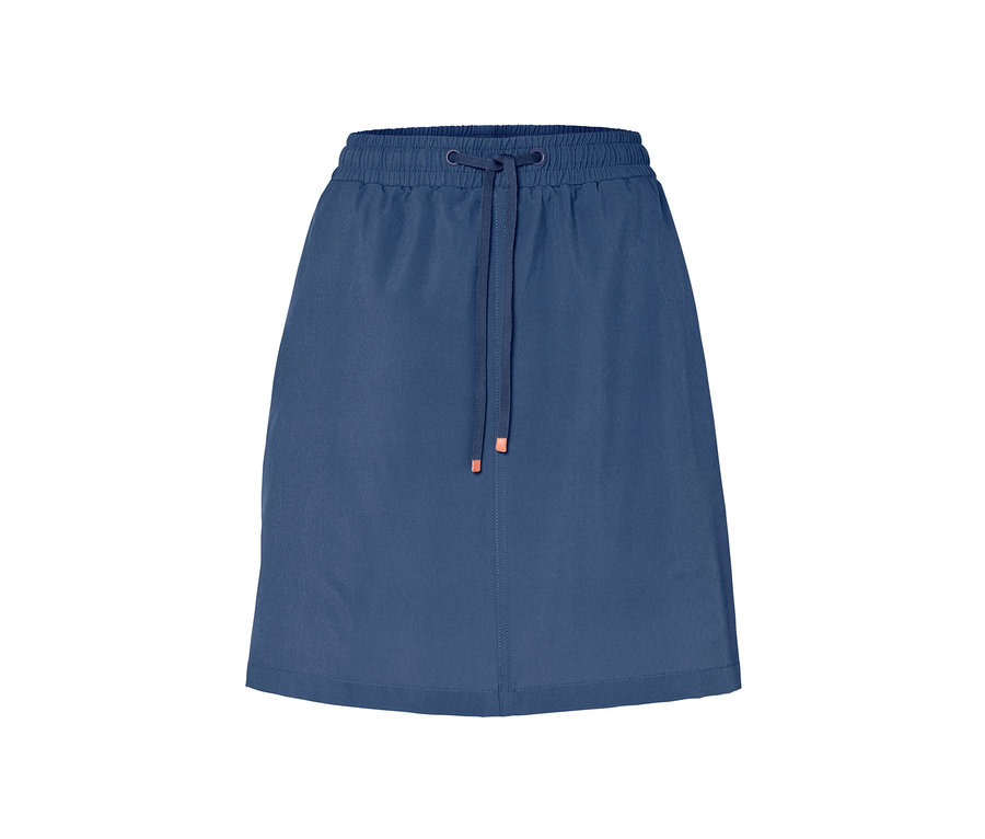 Short-jupe fonctionnel bleu avec cordon de serrage à la taille.