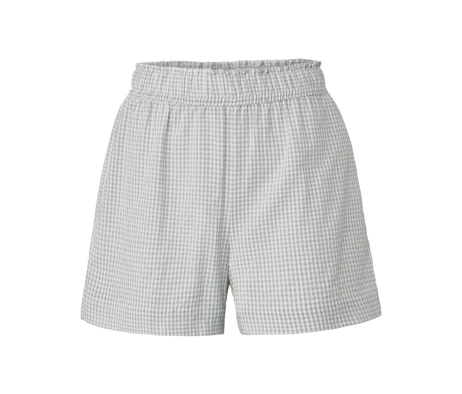 Short tissé à carreaux avec taille élastique.