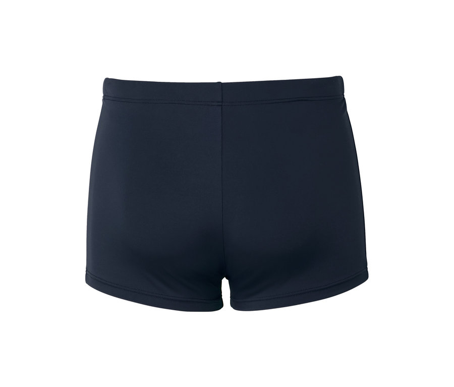 Gros plan d'un slip de bain bleu.