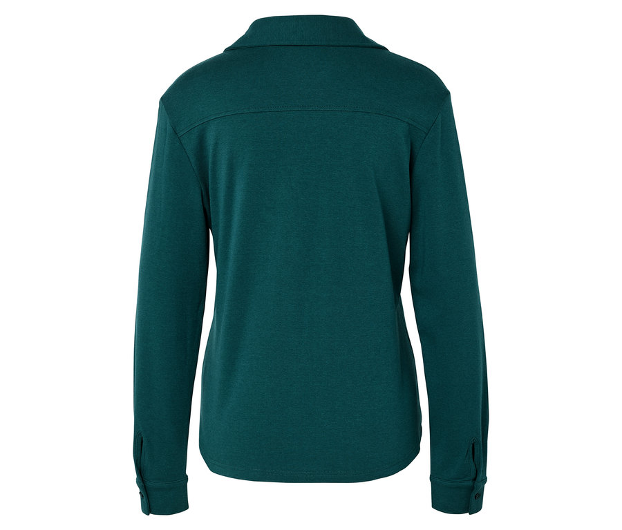 Vue arrière d'une chemise verte à manches longues.