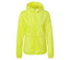 Veste de pluie jaune vif à capuche avec fermeture éclair.