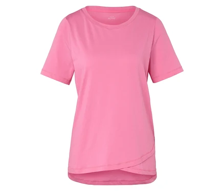 T-shirt rose à manches courtes.