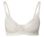 Soutien-gorge blanc en dentelle avec un nœud au centre.