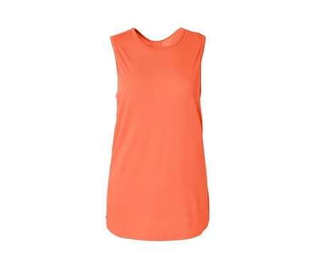 Haut fonctionnel orange sans manches.