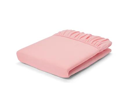 Drap-housse en jersey abricot plié, de taille normale, double et grande taille.