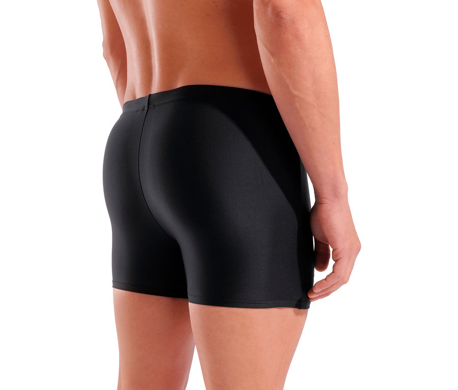Homme vu de dos portant un maillot de bain arena Scratchy noir.