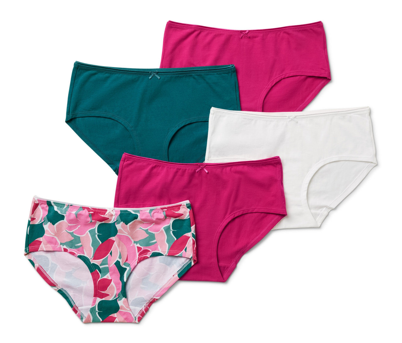 Cinq culottes multicolores.