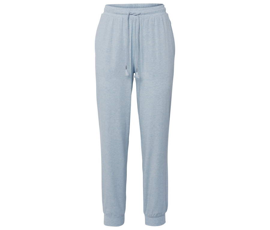 Pantalon de jogging bleu clair avec cordon de serrage.
