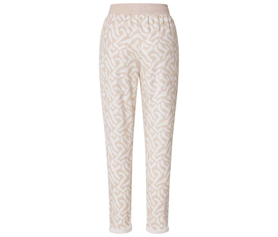 Pantalon beige à motif abstrait