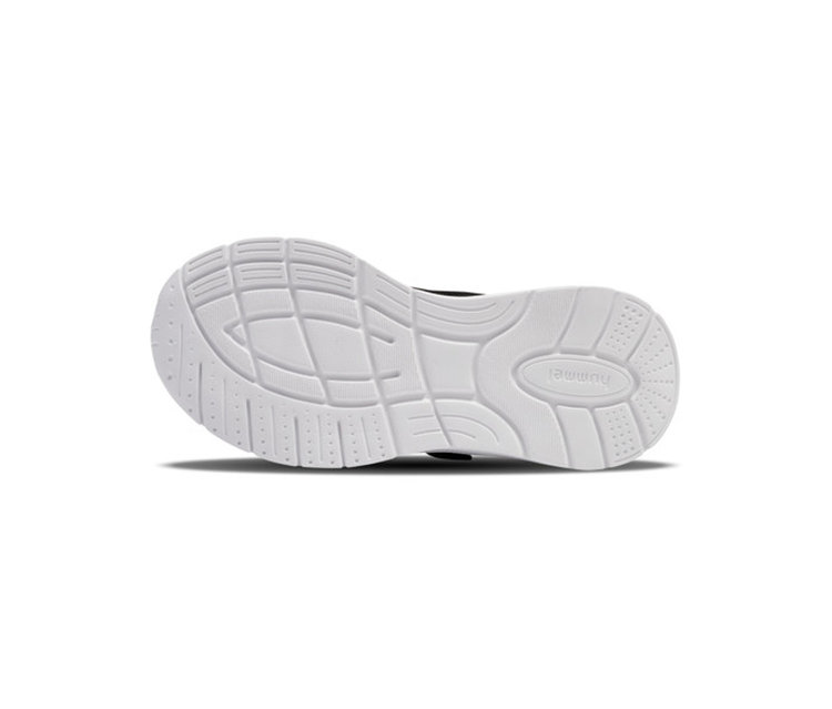 Semelle blanche d'une basket anthracite hummel® « Actus Tr Bearther Jr », avec motif texturé et logo hummel.