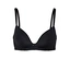 Soutien-gorge noir avec dentelle et nœud au centre.