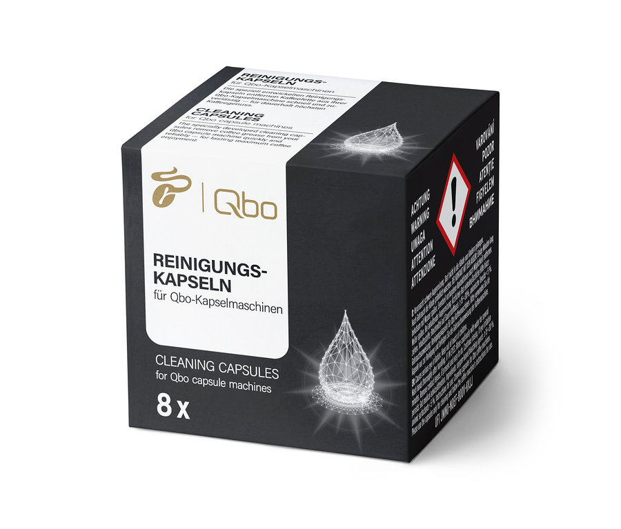 Emballage noir de capsules de nettoyage Qbo.