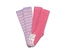 Deux paires de chaussettes hautes côte à côte, une rayée violet et rose, une rose avec un motif de licorne.