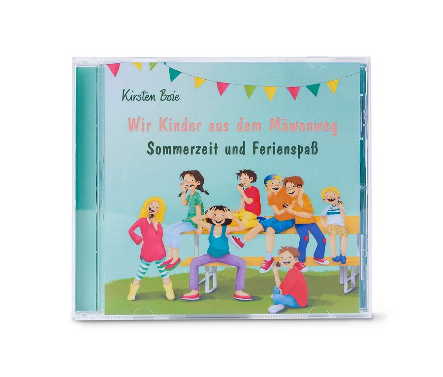 La couverture du livre audio CD « Wir Kinder aus dem Möwenweg – Sommerzeit und Ferienspaß » est visible.