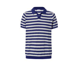 Écru-bleu marine à rayures