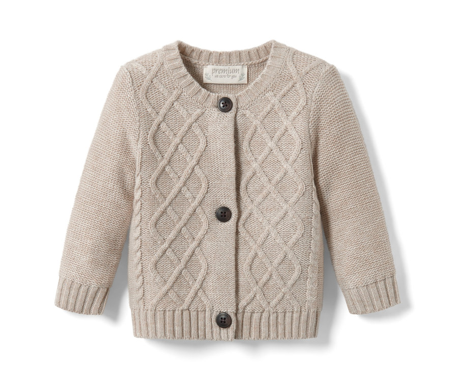 Veste en grosse maille pour bébé avec de la laine RWS.
