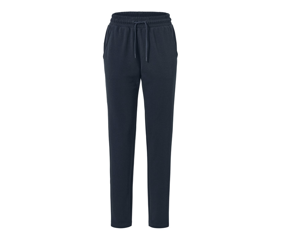 Pantalon de jogging bleu foncé avec taille élastique et cordon de serrage.