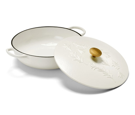 Poêle de service en fonte, blanche